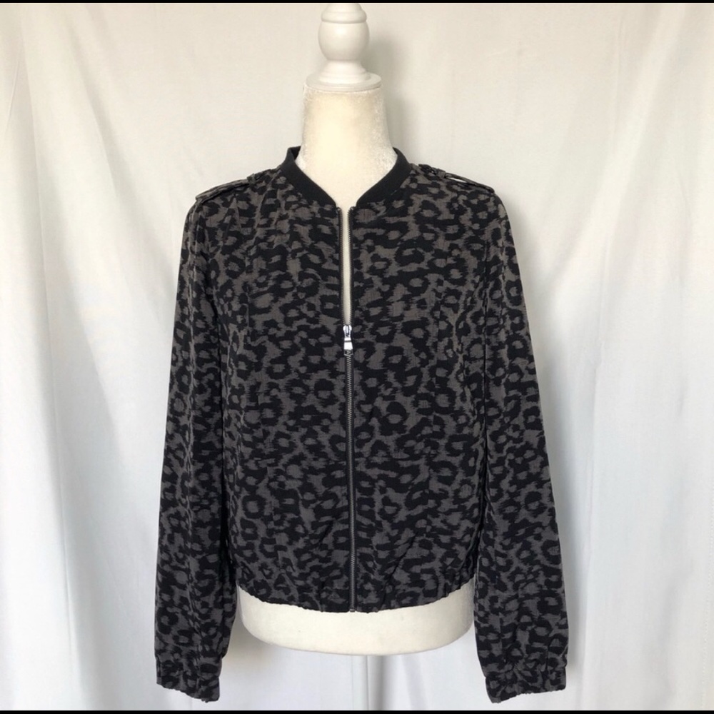 Banana Republic Leopard Print Bomber Jacket